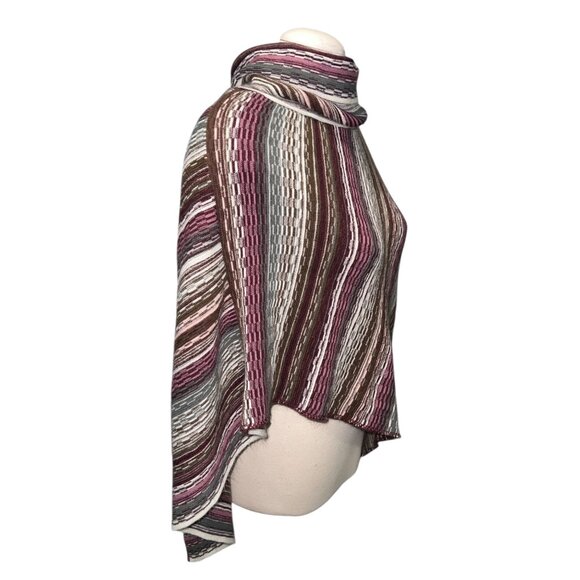 Cato Womens Multicolor Striped Knit Poncho One Size - Picture 8 of 8
